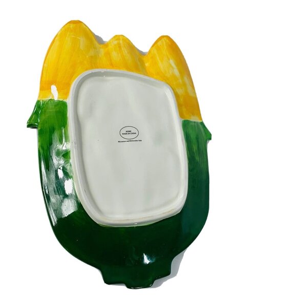 Corn Ceramic Serving Platter Retro Farmhouse Table Decor VTG Kitchen Dish BBQ - Picture 9 of 13